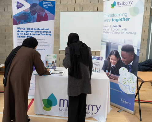 MCoT at a local East London sixth from careers fair - talking about teacher training. 